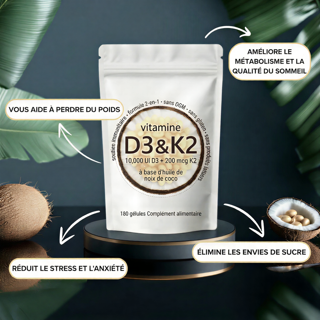 Vitamine D3 & K2 Haute Dose – Gélules Molles