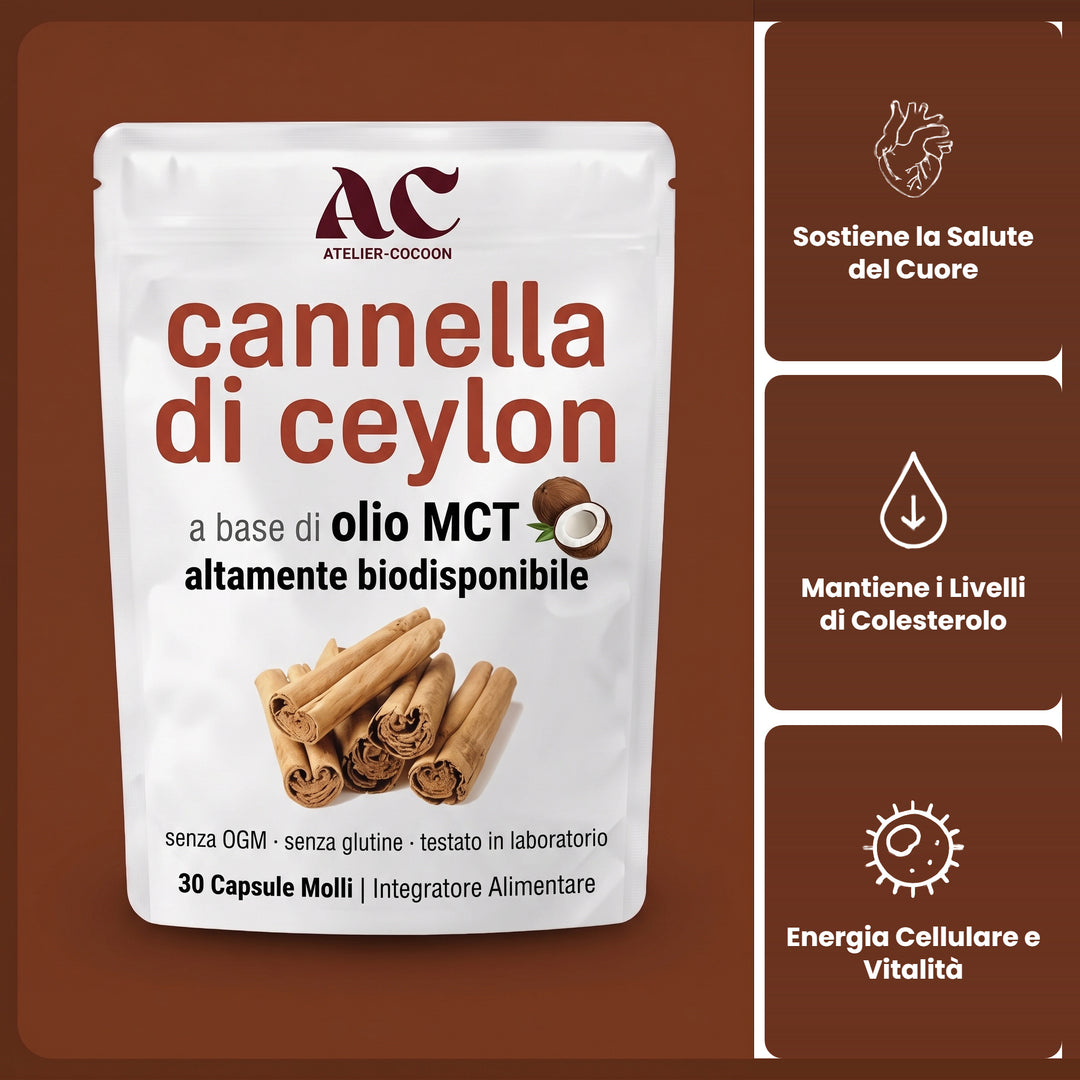 Cannella di Ceylon 7.200 mg Equivalenti con Olio MCT